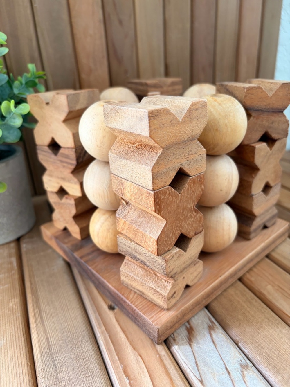 Sculptural Wooden Decor, Vintage Inspired Organic Puzzle Wabi Sabi Minimalist - Picture 3 of 9